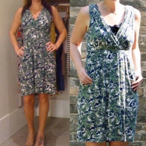 Anthropologie Porridge Green Woody Nymph Dress Size XS V-Neck Pockets Bohemian - Picture 2 of 10